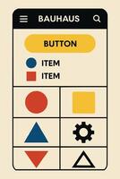 Bauhaus Style UI Design Elements vector