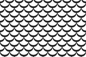 black color fish scales shape creative geometric pattern black and white repeating pattern vector