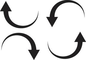 a collection of bold black curved arrows pointing in various directions on a white background vector