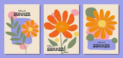 Summer Minimal Shape Background Set. vector