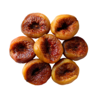 A group of seven dried figs arranged in a circular pattern png
