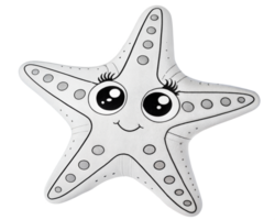 Cute Starfish Plush Toy With Big Eyes On transparent Background png