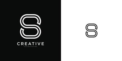 Minimal initial letter S logo design template. Premium vector