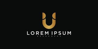 Modern initial letter U logo design template. Premium vector