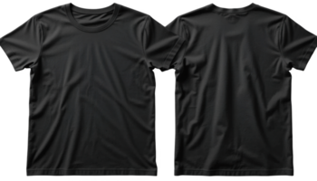 Black T-Shirt Mockup Front and Back View High-Resolution Image for Design Presentation png