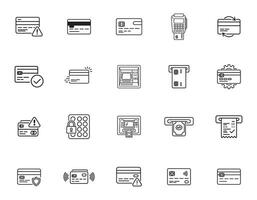 Card Usage and ATM Services Icons vector