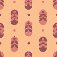 Seamless geometric pattern with abstract leaves and shapes, pastel colors. vector
