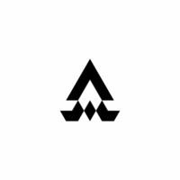 A modern, stylish and minimalist letter A logo that forms a flying rocket. Suitable for the astronomy industry or similar with the initial A. vector