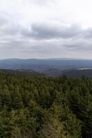 Mountain landscape. Eastern Sudetes on the border Poland and Czech. photo