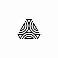 A modern wooden cross section of the letter A designed in a layered style and stained in a rich wood color. vector