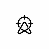 the letter A which forms like target practice, and round shield. vector