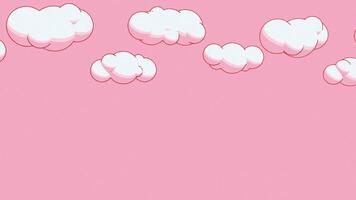 Pink cartoon clouds - loop background video