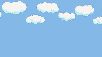Blue cartoon clouds - loop background video