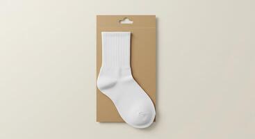 Sock on Cardboard Display New Clothing Item photo