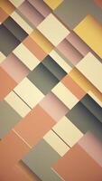 Retro abstract geometric mosaic pattern background with gently moving shapes in warm vintage colors. Full HD looping vertical animation video