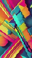 Ultra vibrant Psychedelic Pop Art styled background with colorful rippling wavy abstract shapes and lines. Full HD and looping vertical retro animation. video