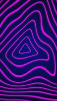Shiny pink neon wavy lines on blue gradient abstract background. Vertical animation. video