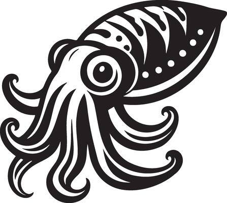 Cuttlefish Sketch Illustration.