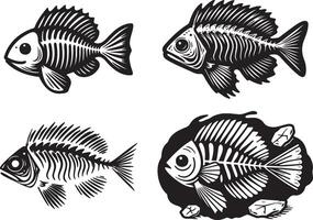 Fossil Fish Illustration. vector