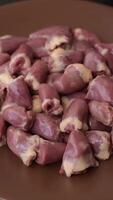 frango, vermelho Pato ou Peru interno órgãos Como a ingrediente para jantar preparação video