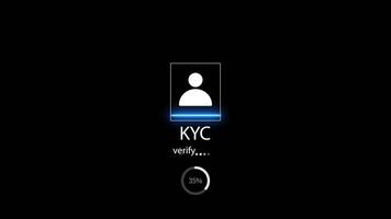 KYC verify processing with man icon scanning concept, Face Scan Verification for high Security animation Isolated on Black Background video