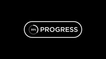Loading progress bar circle icon animation Isolated on Black Background video