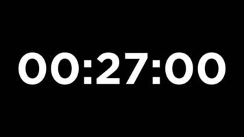 Digital countdown timer 30 Seconds animation Isolated on Black Background video