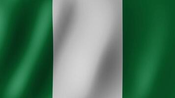 Nigeria Flag Waving in the Wind with Smooth Fabric Background in 4K video