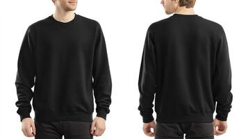 Black Sweatshirt Display Front and Back Mockup for Apparel Branding photo