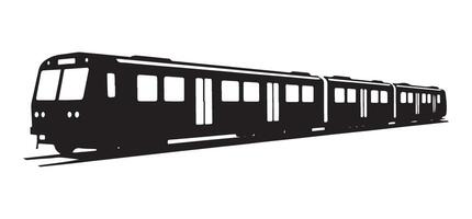 Subway Train Silhouette Graphic For Transportation Projects vector