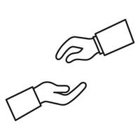 Giving and Receiving Hand Gesture Outline Design Idea vector