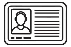 Identity card silhouette illustration for security and access vector