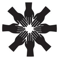 Unity in Diversity Circle of Hands Symbolizing Global Collaboration vector