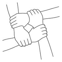 Teamwork Collaboration Unity Strong Connection Illustration for Cooperation Success vector