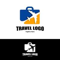 modern travel plane logo abstract design vector
