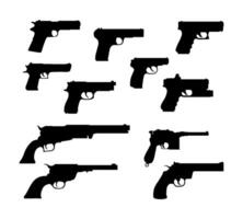 gun revolver image silhouette design collection vector