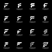 set of alphabet letter f logo design template vector