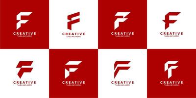 set of abstract initial letter f logo template vector