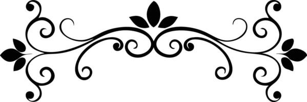 Decorative Swirl Ornament With Leaves Filigree vector