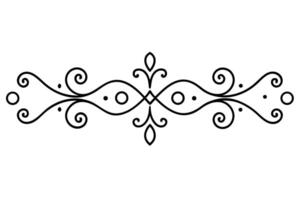 Decorative Flourish Divider Element with Swirls and Geometric Shapes vector