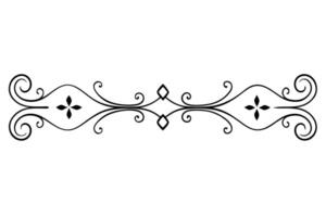 Ornate Vintage Border Design, Black Decorative Element on White Backdrop vector