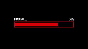 Red Loading Bar on Black Background Motion Animation video