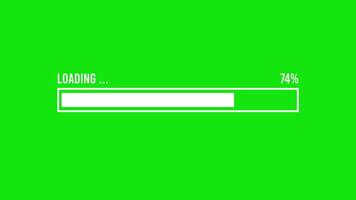 White Progress Loading Bar on Green Screen Background Motion Animation Downlaod video
