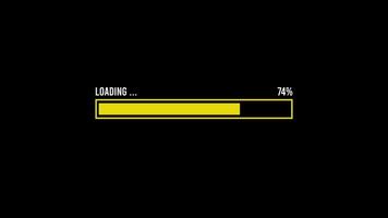 Yellow Loading Bar Animation on Black Background. Smooth Progress Motion Design video