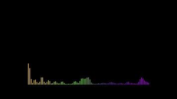 Colorful Sound Wave Line Animation on Black Background with Digital Audio Frequency Visual FX video
