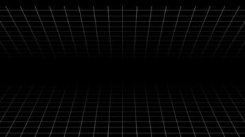 3D perspective white grid lines on top and bottom looping animation on black color background video