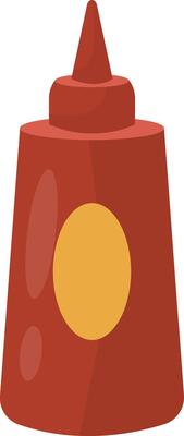 Red Barbecue Sauce Bottle