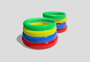 Set of Colorful 3d Rings with Shadow photo