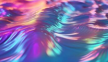 A colorful wave of waves in a rainbow of colors photo