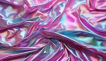A close up of a shiny fabric with a lot of colors photo